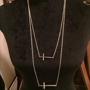 Double layer crosses silver